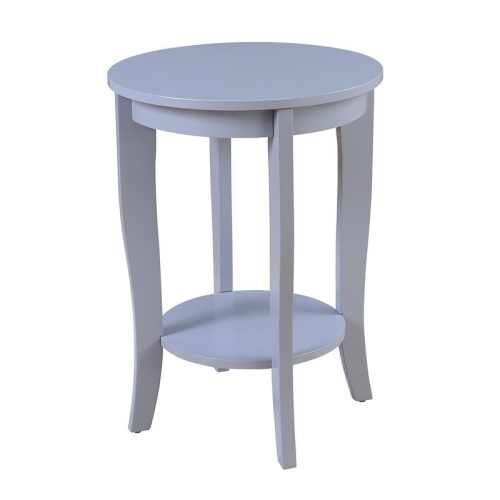 CONVENIENCE CONCEPTS  American Heritage Round End Table In Gray Wood Finish