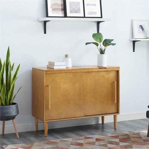 Bowery Hill Contemporary Media Console Table in Acorn