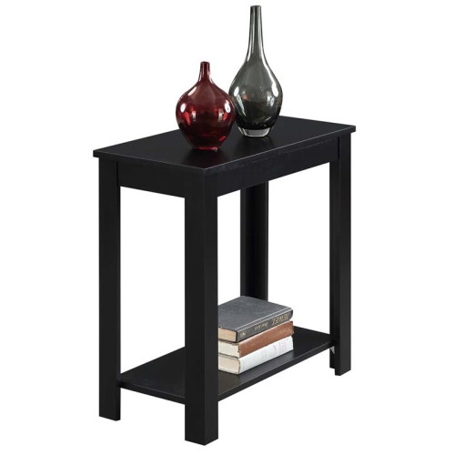 Pemberly Row Chairside End Table in Black Wood Finish