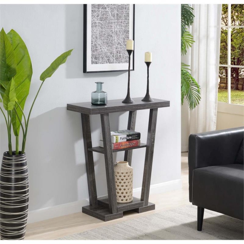 PEMBERLY ROW  Contemporary "v" Console Table In Wood Finish In Gray