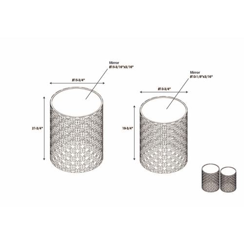 Linon Geometric Metal Nesting Table Set in Gold