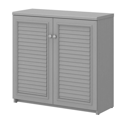 BUSH  Fairview Small Storage Cabinet With Doors In Cape Cod - Engineered Wood In Gray I wish that there was also a half-width, one-door cabinet as I would have ordered that too