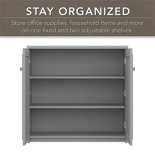Fairview Small Storage Cabinet with Doors in Cape Cod Gray - Engineered Wood