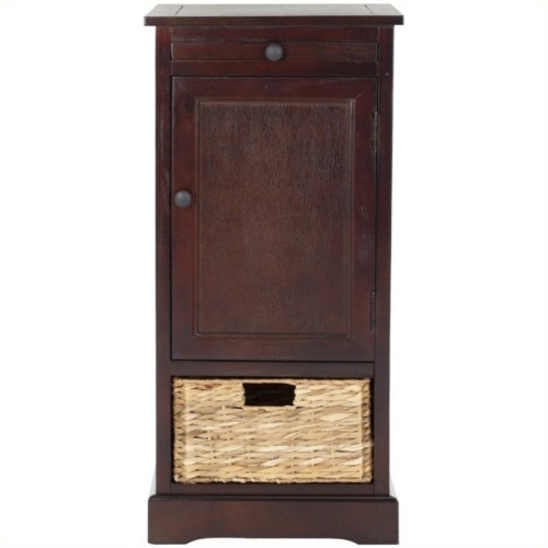 Hawthorne Collection Wood Tall Storage Unit in Dark Cherry