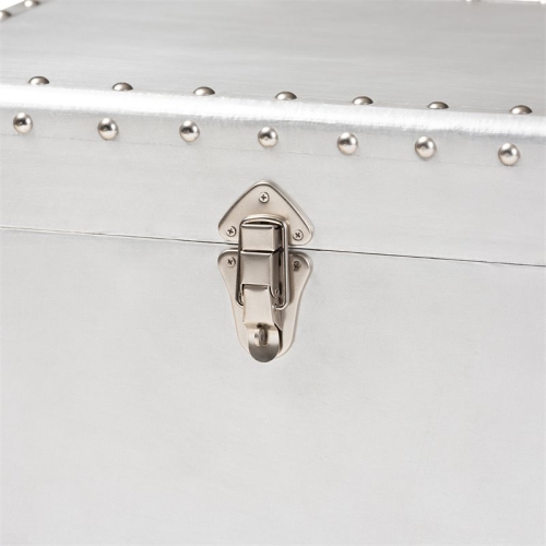 Bowery Hill Silver Metal 2-Drawer Accent Storage Chest