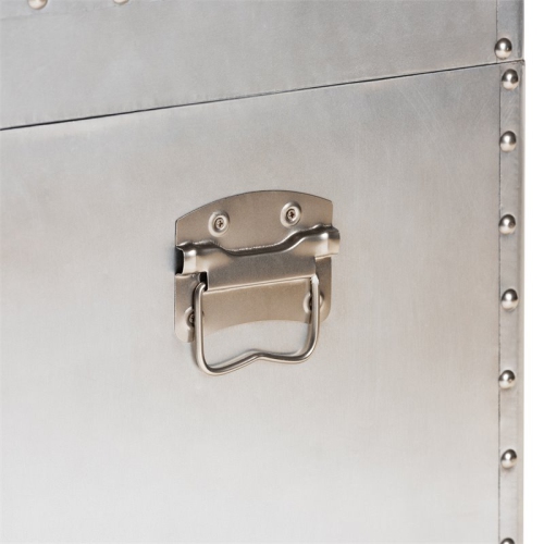 Bowery Hill Silver Metal 2-Drawer Accent Storage Chest