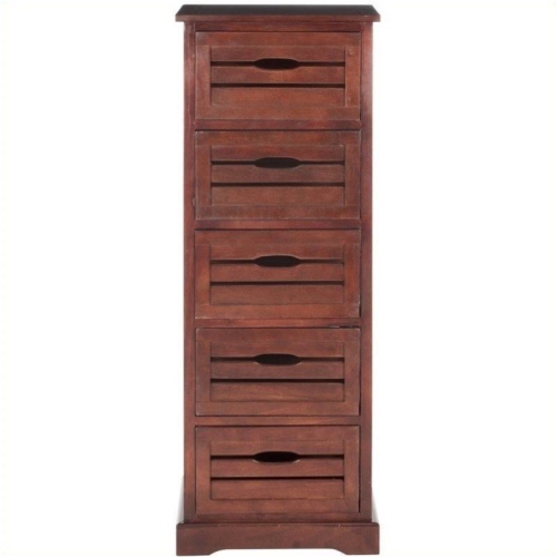 HAWTHORNE  Collection Pine 5 Drawer Cabinet In Cherry