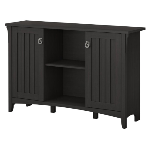 BUSH Salinas Accent Storage Cabinet With Doors In Vintage Black - Engineered Wood Accent Storage Cabinet