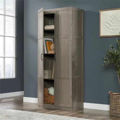 Sauder Select 2 Door Contemporary Engineered Wood Storage Cabinet in Gray