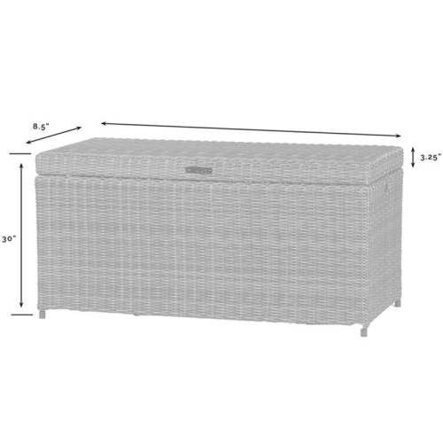 Pemberly Row Wicker Patio Deck Box in Weathered Brown