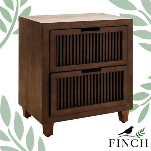Finch Sawyer 2 Drawer Cabinet Brown