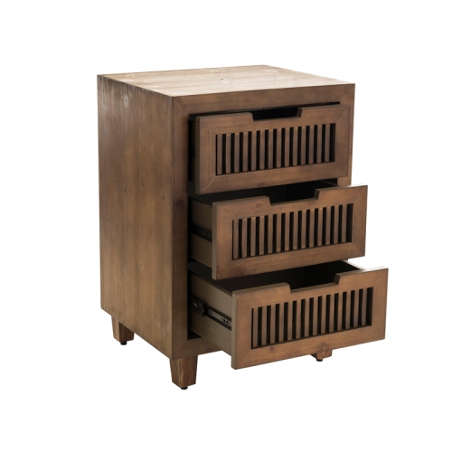 Finch Sawyer 3 Drawer Cabinet Brown