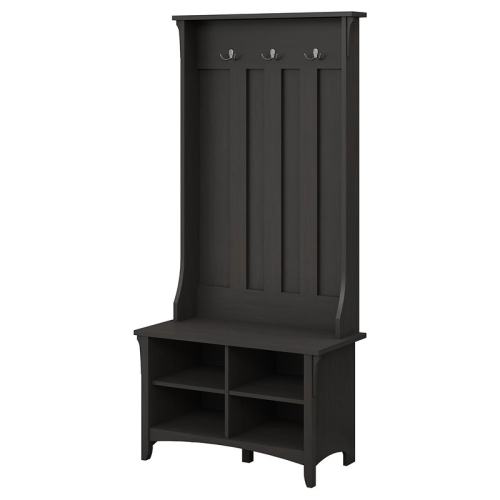 BUSH  Salinas Hall Tree With Storage Bench In Vintage - Engineered Wood In Black