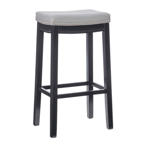 Linon Claridge 32" Wood Bar Stool in Gray