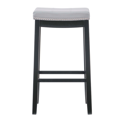 Linon Claridge 32" Wood Bar Stool in Gray