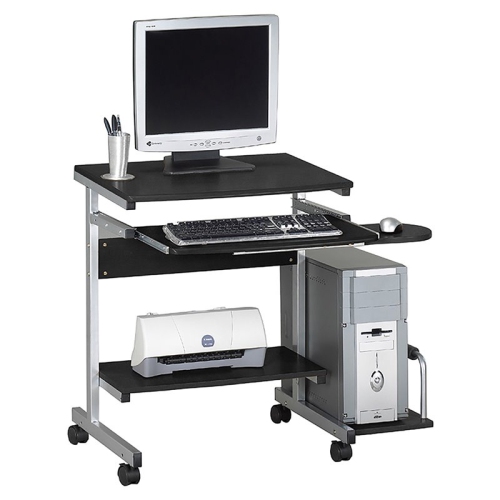 SAFCO  Eastwinds Portrait Mobile Wood Computer Cart In Black Anthracite