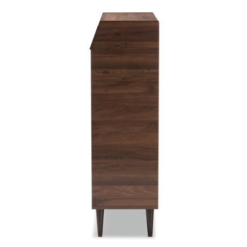 Baxton Studio Cormier Walnut Brown finished 2-Door Wood Shoe Cabinet
