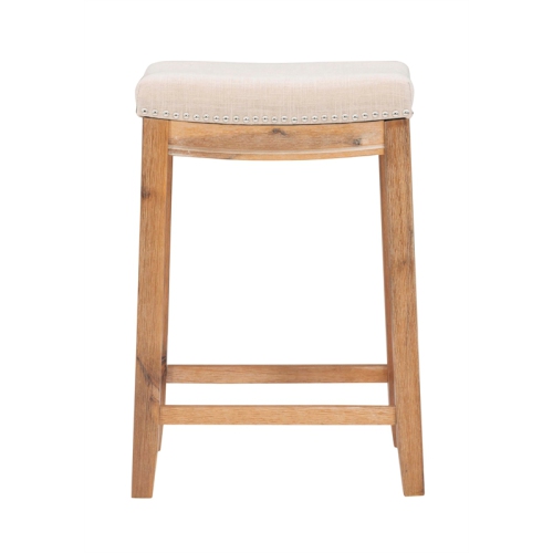Linon Claridge 26" Acacia Wood Counter Stool in Rustic Brown