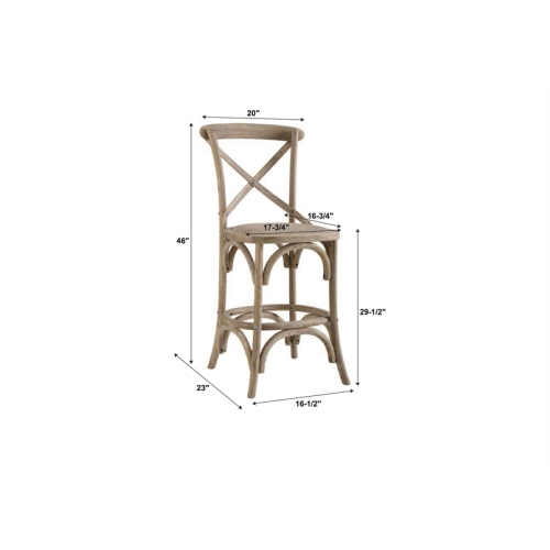 Linon Moxy 30" Wood Bar Stool in Gray Wash