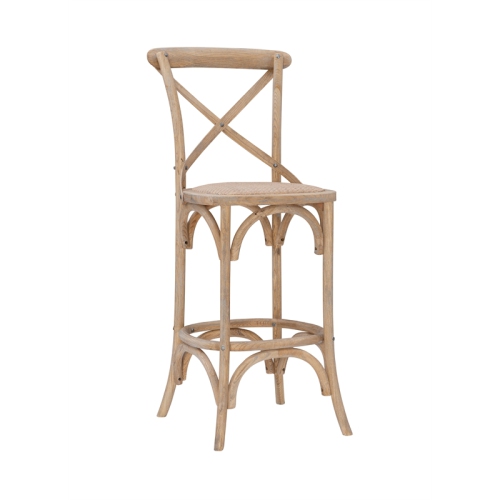 Linon Moxy 30" Wood Bar Stool in Gray Wash