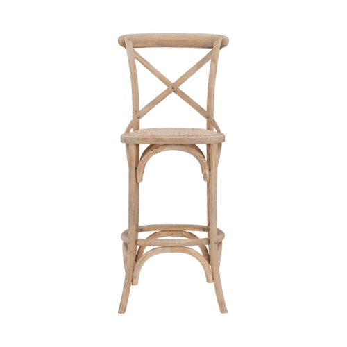 Linon Moxy 30" Wood Bar Stool in Gray Wash