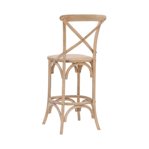 Linon Moxy 30" Wood Bar Stool in Gray Wash