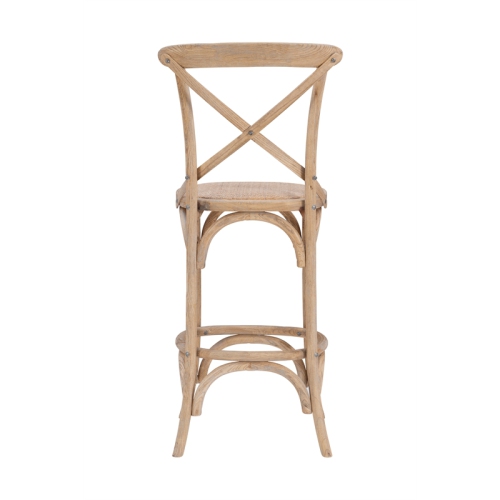 Linon Moxy 30" Wood Bar Stool in Gray Wash