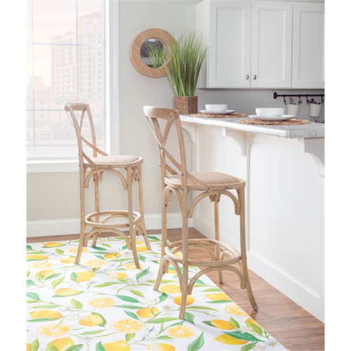 Linon Moxy 30" Wood Bar Stool in Gray Wash