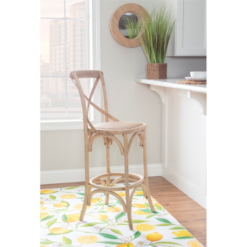 Linon Moxy 30" Wood Bar Stool in Gray Wash