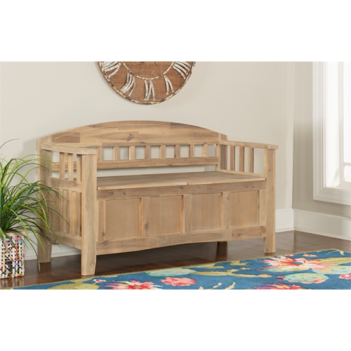 Linon Lottie Entryway Storage Bench in Washed Natural