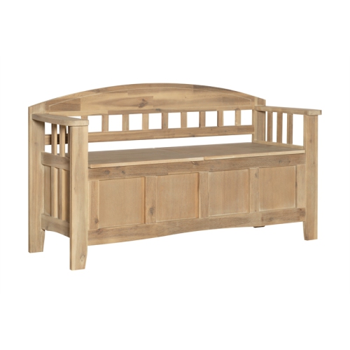 Linon Lottie Entryway Storage Bench in Washed Natural