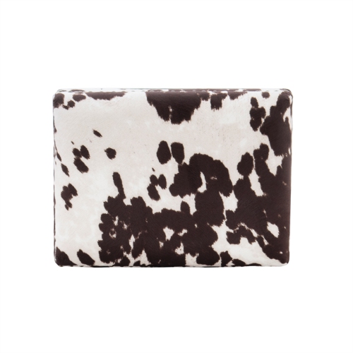 Linon Walt 30.5" Wood Cow Print Bar Stool in Brown