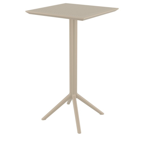 COMPAMIA Sky 24 Inch Square Folding Bar Table In Taupe Finish