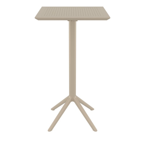 Sky 24 inch Square Folding Bar Table in Taupe finish