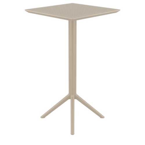 Sky 24 inch Square Folding Bar Table in Taupe finish
