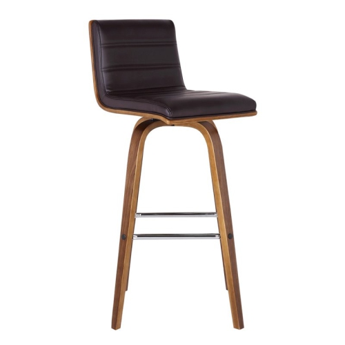 HAWTHORNE  Collections 26" Modern Wood/faux Leather Counter Stool In In Brown