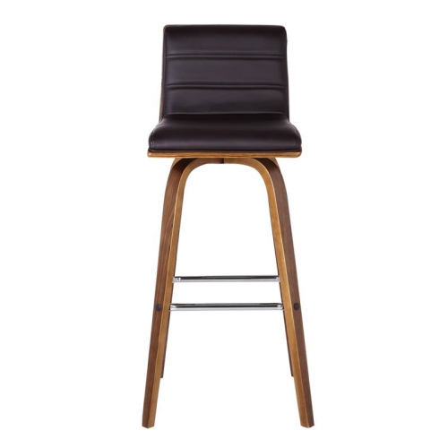 Hawthorne Collections 26" Modern Wood/Faux Leather Counter Stool in Brown
