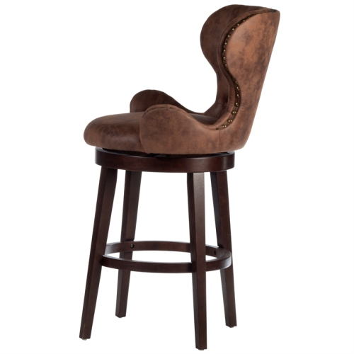 Hillsdale Mid-City 26" Wood Contemporary Counter Stool in Chocolate