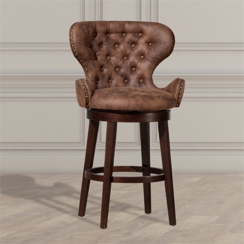 Hillsdale Mid-City 26" Wood Contemporary Counter Stool in Chocolate