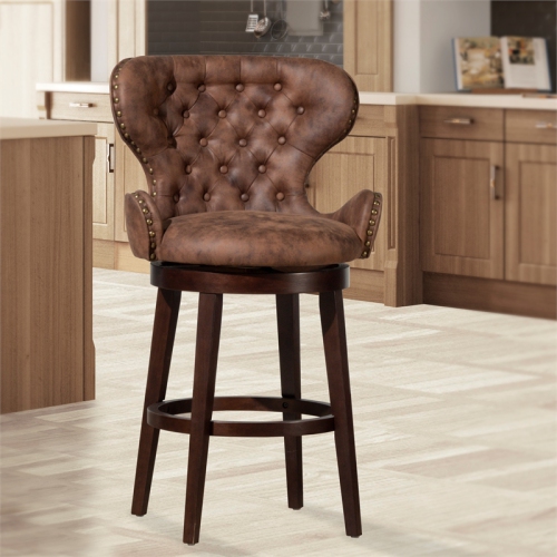 Hillsdale Mid-City 26" Wood Contemporary Counter Stool in Chocolate
