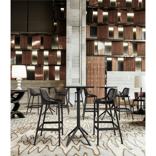 Sky 24 inch Square Folding Bar Table in Black finish