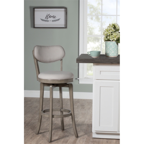 Hillsdale Sloan 38.25" Wood Contemporary Counter Stool in Aged Gray/Fog Gray