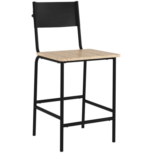 SAUDER  Boulevard Cafe Faux Leather Back Counter Stool In Back/ Frame In Black