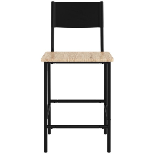 Sauder Boulevard Cafe Faux Leather Back Counter Stool in Black Back/Black Frame