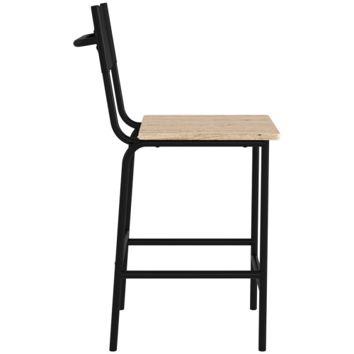 Sauder Boulevard Cafe Faux Leather Back Counter Stool in Black Back/Black Frame