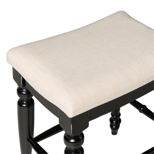 Linon Marino 25" Wood Backless Counter Stool in Black