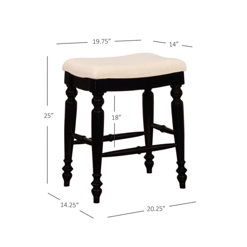 Linon Marino 25" Wood Backless Counter Stool in Black