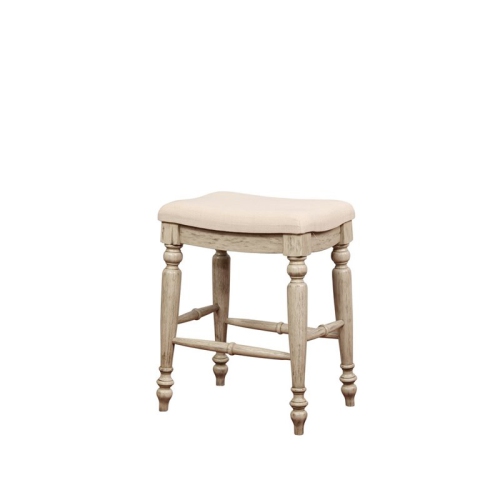 Linon Marino 25" Wood Backless Counter Stool in White Wash