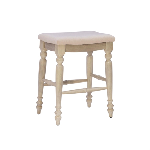 Linon Marino 25" Wood Backless Counter Stool in White Wash