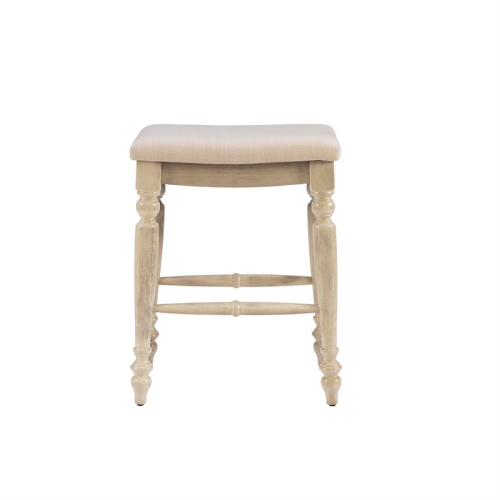Linon Marino 25" Wood Backless Counter Stool in White Wash